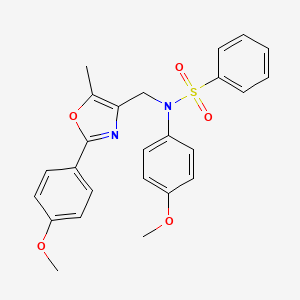 molecular formula C25H24N2O5S B2460071 1-[4-({[2-(acetylamino)-5-methylphenyl]sulfonyl}amino)phenyl]-N-(3-methylbutyl)cyclobutanecarboxamide CAS No. 1251580-06-9