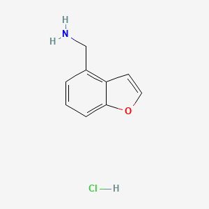 molecular formula C9H10ClNO B2460076 (1-Benzofuran-4-yl)methanamine hydrochloride CAS No. 1989659-35-9