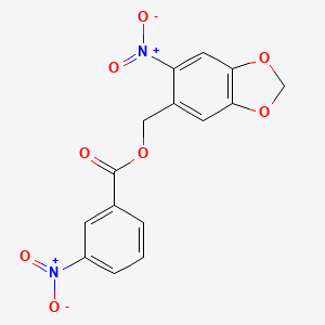molecular formula C15H10N2O8 B2460077 (6-Nitro-1,3-benzodioxol-5-yl)methyl 3-nitrobenzoate CAS No. 331461-78-0