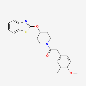 molecular formula C23H26N2O3S B2460085 2-(4-Methoxy-3-methylphenyl)-1-(4-((4-methylbenzo[d]thiazol-2-yl)oxy)piperidin-1-yl)ethanone CAS No. 1286695-51-9