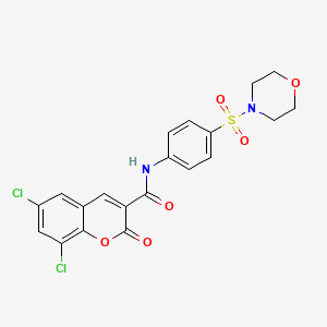 molecular formula C20H16Cl2N2O6S B2460086 6,8-dichloro-N-(4-(morpholinosulfonyl)phenyl)-2-oxo-2H-chromene-3-carboxamide CAS No. 923112-95-2