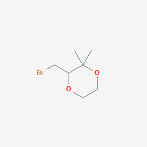 molecular formula C7H13BrO2 B2460088 3-(Bromomethyl)-2,2-dimethyl-1,4-dioxane CAS No. 2413899-01-9