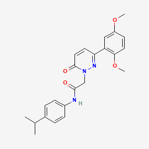 molecular formula C23H25N3O4 B2460093 2-(3-(2,5-dimethoxyphenyl)-6-oxopyridazin-1(6H)-yl)-N-(4-isopropylphenyl)acetamide CAS No. 941973-39-3