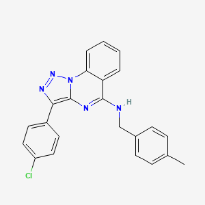 molecular formula C23H18ClN5 B2460123 3-(4-CHLOROPHENYL)-N-[(4-METHYLPHENYL)METHYL]-[1,2,3]TRIAZOLO[1,5-A]QUINAZOLIN-5-AMINE CAS No. 866345-61-1