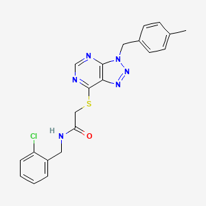 molecular formula C21H19ClN6OS B2460125 N-(2-chlorobenzyl)-2-((3-(4-methylbenzyl)-3H-[1,2,3]triazolo[4,5-d]pyrimidin-7-yl)thio)acetamide CAS No. 941956-09-8
