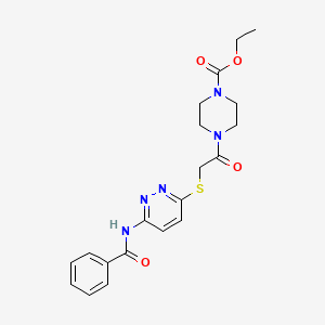 molecular formula C20H23N5O4S B2460140 Ethyl 4-(2-((6-benzamidopyridazin-3-yl)thio)acetyl)piperazine-1-carboxylate CAS No. 1021119-95-8