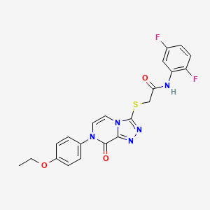 molecular formula C21H17F2N5O3S B2460141 N-(2,5-difluorophenyl)-2-((7-(4-ethoxyphenyl)-8-oxo-7,8-dihydro-[1,2,4]triazolo[4,3-a]pyrazin-3-yl)thio)acetamide CAS No. 1223997-42-9