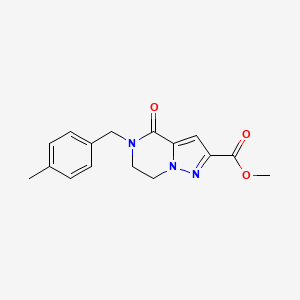 molecular formula C16H17N3O3 B2460147 Methyl 5-(4-methylbenzyl)-4-oxo-4,5,6,7-tetrahydropyrazolo[1,5-a]pyrazine-2-carboxylate CAS No. 477845-43-5
