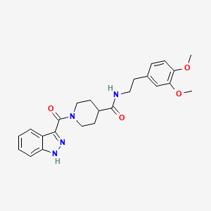 molecular formula C24H28N4O4 B2460167 N-[2-(3,4-dimethoxyphenyl)ethyl]-1-(1H-indazole-3-carbonyl)piperidine-4-carboxamide CAS No. 946343-83-5