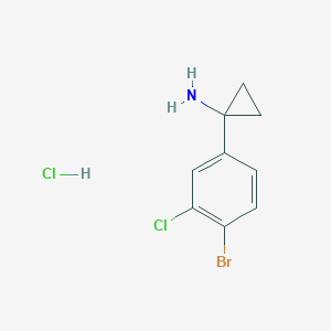molecular formula C9H10BrCl2N B2460169 1-(4-Bromo-3-chlorophenyl)cyclopropan-1-amine hydrochloride CAS No. 2413874-64-1
