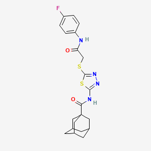 molecular formula C21H23FN4O2S2 B2460174 N-[5-({[(4-FLUOROPHENYL)CARBAMOYL]METHYL}SULFANYL)-1,3,4-THIADIAZOL-2-YL]ADAMANTANE-1-CARBOXAMIDE CAS No. 392297-47-1