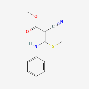 molecular formula C12H12N2O2S B2460179 methyl (2E)-2-cyano-3-(methylsulfanyl)-3-(phenylamino)prop-2-enoate CAS No. 101662-04-8