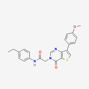 molecular formula C23H21N3O3S B2460188 N-(4-ethylphenyl)-2-[7-(4-methoxyphenyl)-4-oxo-3H,4H-thieno[3,2-d]pyrimidin-3-yl]acetamide CAS No. 1206987-07-6