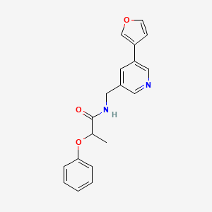 molecular formula C19H18N2O3 B2460189 N-((5-(furan-3-yl)pyridin-3-yl)methyl)-2-phenoxypropanamide CAS No. 2034393-33-2
