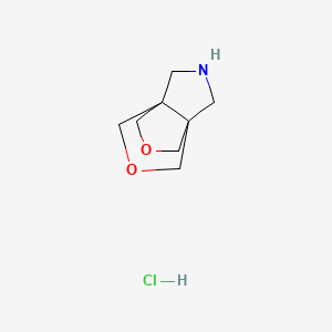 molecular formula C8H14ClNO2 B2460210 Dihydro-1H,3H,4H-3a,6a-(methanooxymethano)furo[3,4-c]pyrrole hydrochloride CAS No. 2171999-89-4