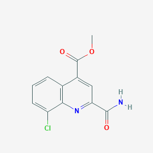 molecular formula C12H9ClN2O3 B2460232 Methyl 2-carbamoyl-8-chloroquinoline-4-carboxylate CAS No. 1799763-11-3
