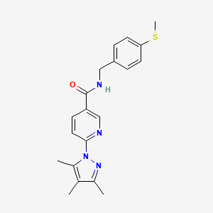 molecular formula C20H22N4OS B2460234 N-(4-(methylthio)benzyl)-6-(3,4,5-trimethyl-1H-pyrazol-1-yl)nicotinamide CAS No. 1286703-52-3