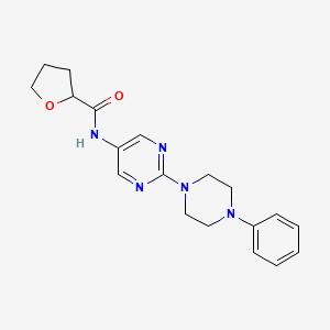molecular formula C19H23N5O2 B2460237 N-[2-(4-PHENYLPIPERAZIN-1-YL)PYRIMIDIN-5-YL]OXOLANE-2-CARBOXAMIDE CAS No. 1421475-31-1
