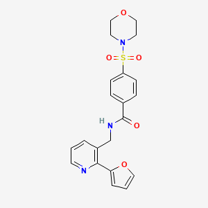 molecular formula C21H21N3O5S B2460239 N-((2-(furan-2-yl)pyridin-3-yl)methyl)-4-(morpholinosulfonyl)benzamide CAS No. 2034268-50-1