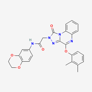 molecular formula C27H23N5O5 B2460307 N-(2,3-dihydro-1,4-benzodioxin-6-yl)-2-[4-(2,3-dimethylphenoxy)-1-oxo-1H,2H-[1,2,4]triazolo[4,3-a]quinoxalin-2-yl]acetamide CAS No. 1185049-42-6