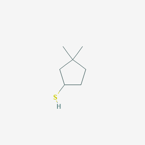 molecular formula C7H14S B2460338 3,3-Dimethylcyclopentane-1-thiol CAS No. 1508853-73-3
