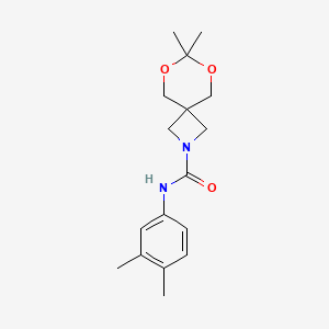 molecular formula C17H24N2O3 B2460360 N-(3,4-dimethylphenyl)-7,7-dimethyl-6,8-dioxa-2-azaspiro[3.5]nonane-2-carboxamide CAS No. 1396811-63-4