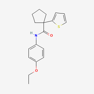 molecular formula C18H21NO2S B2460380 N-(4-ethoxyphenyl)-1-(thiophen-2-yl)cyclopentane-1-carboxamide CAS No. 1049512-77-7