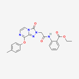 molecular formula C23H21N5O5 B2460409 ethyl 2-{2-[8-(4-methylphenoxy)-3-oxo-2H,3H-[1,2,4]triazolo[4,3-a]pyrazin-2-yl]acetamido}benzoate CAS No. 1251696-71-5