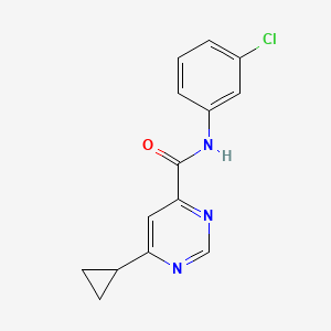 molecular formula C14H12ClN3O B2460417 N-(3-Chlorophenyl)-6-cyclopropylpyrimidine-4-carboxamide CAS No. 2380175-13-1