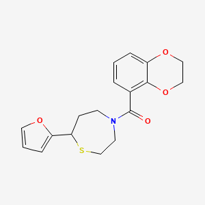 B2460418 (2,3-Dihydrobenzo[b][1,4]dioxin-5-yl)(7-(furan-2-yl)-1,4-thiazepan-4-yl)methanone CAS No. 1705989-46-3