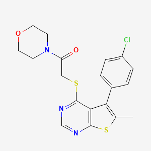 2-((5-(4-Chlorophenyl)-6-methylthieno[2,3-d]pyrimidin-4-yl)thio)-1-morpholinoethanone