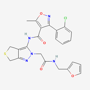 3-(2-chlorophenyl)-N-(2-(2-((furan-2-ylmethyl)amino)-2-oxoethyl)-4,6-dihydro-2H-thieno[3,4-c]pyrazol-3-yl)-5-methylisoxazole-4-carboxamide