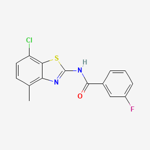 N-(7-chloro-4-methyl-1,3-benzothiazol-2-yl)-3-fluorobenzamide