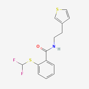 B2460441 2-((difluoromethyl)thio)-N-(2-(thiophen-3-yl)ethyl)benzamide CAS No. 1797295-59-0