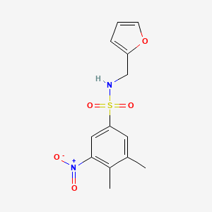 molecular formula C13H14N2O5S B2460466 N-(furan-2-ylmethyl)-3,4-dimethyl-5-nitrobenzenesulfonamide CAS No. 898653-70-8