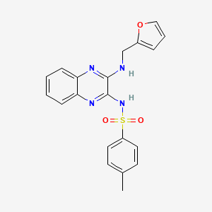 molecular formula C20H18N4O3S B2460471 N-(3-{[(furan-2-yl)methyl]amino}quinoxalin-2-yl)-4-methylbenzene-1-sulfonamide CAS No. 585555-19-7