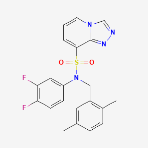 molecular formula C21H18F2N4O2S B2460517 N-(3,4-difluorophenyl)-N-[(2,5-dimethylphenyl)methyl]-[1,2,4]triazolo[4,3-a]pyridine-8-sulfonamide CAS No. 1251704-08-1