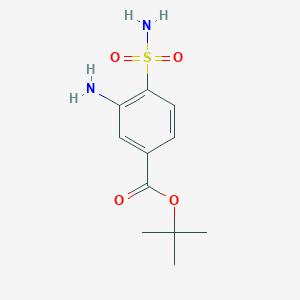 molecular formula C11H16N2O4S B2460552 Tert-butyl 3-amino-4-sulfamoylbenzoate CAS No. 2248379-49-7