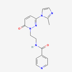 molecular formula C16H16N6O2 B2460554 N-(2-(3-(2-methyl-1H-imidazol-1-yl)-6-oxopyridazin-1(6H)-yl)ethyl)isonicotinamide CAS No. 1396749-27-1