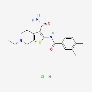 2-(3,4-Dimethylbenzamido)-6-ethyl-4,5,6,7-tetrahydrothieno[2,3-c]pyridine-3-carboxamide hydrochloride