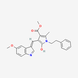 molecular formula C25H24N2O4 B2460617 methyl (4Z)-4-[(5-methoxy-1H-indol-3-yl)methylidene]-2-methyl-5-oxo-1-(2-phenylethyl)-4,5-dihydro-1H-pyrrole-3-carboxylate CAS No. 866149-54-4