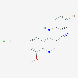 B2460621 4-((4-Bromophenyl)amino)-8-methoxyquinoline-3-carbonitrile hydrochloride CAS No. 1331270-18-8