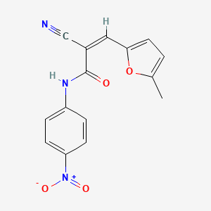 molecular formula C15H11N3O4 B2460688 (Z)-2-cyano-3-(5-methylfuran-2-yl)-N-(4-nitrophenyl)acrylamide CAS No. 327075-34-3