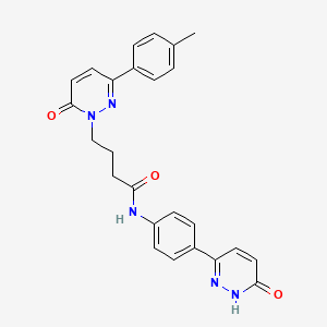 molecular formula C25H23N5O3 B2460697 N-(4-(6-hydroxypyridazin-3-yl)phenyl)-4-(6-oxo-3-(p-tolyl)pyridazin-1(6H)-yl)butanamide CAS No. 1226454-67-6