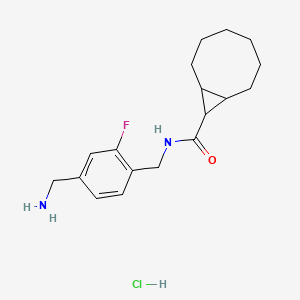 molecular formula C18H26ClFN2O B2460704 N-[[4-(Aminomethyl)-2-fluorophenyl]methyl]bicyclo[6.1.0]nonane-9-carboxamide;hydrochloride CAS No. 2418732-84-8