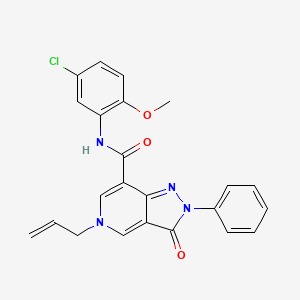 molecular formula C23H19ClN4O3 B2460718 N-(5-chloro-2-methoxyphenyl)-3-oxo-2-phenyl-5-(prop-2-en-1-yl)-2H,3H,5H-pyrazolo[4,3-c]pyridine-7-carboxamide CAS No. 921850-12-6