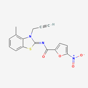 molecular formula C16H11N3O4S B2460784 N-[(2Z)-4-methyl-3-(prop-2-yn-1-yl)-2,3-dihydro-1,3-benzothiazol-2-ylidene]-5-nitrofuran-2-carboxamide CAS No. 868377-79-1