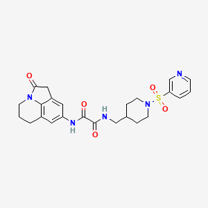 molecular formula C24H27N5O5S B2460825 N-{2-oxo-1-azatricyclo[6.3.1.0^{4,12}]dodeca-4,6,8(12)-trien-6-yl}-N'-{[1-(pyridine-3-sulfonyl)piperidin-4-yl]methyl}ethanediamide CAS No. 1428352-41-3