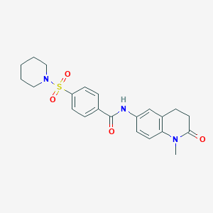 molecular formula C22H25N3O4S B2460840 N-(1-methyl-2-oxo-1,2,3,4-tetrahydroquinolin-6-yl)-4-(piperidin-1-ylsulfonyl)benzamide CAS No. 1209878-40-9