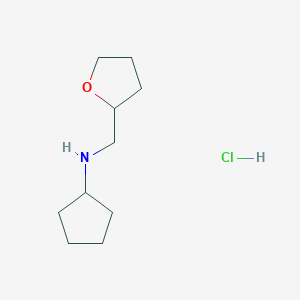 molecular formula C10H20ClNO B2460861 N-[(oxolan-2-yl)methyl]cyclopentanamine hydrochloride CAS No. 1195901-55-3